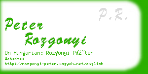peter rozgonyi business card